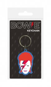 David Bowie gumový přívěsek na klíče Aladdin Sane 6 cm