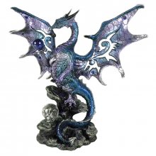 Dračí soška modrý drak Ochránce 21 cm
