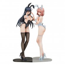 Ikomochi Original Character Statues 1/6 Black Bunny Aoi & White