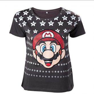 Dámské tričko Nintendo Super Mario with Stars velikost S