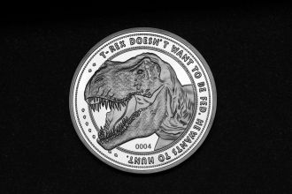 Jurassic Park sběratelská mince 25th Anniversary T-Rex (silver p