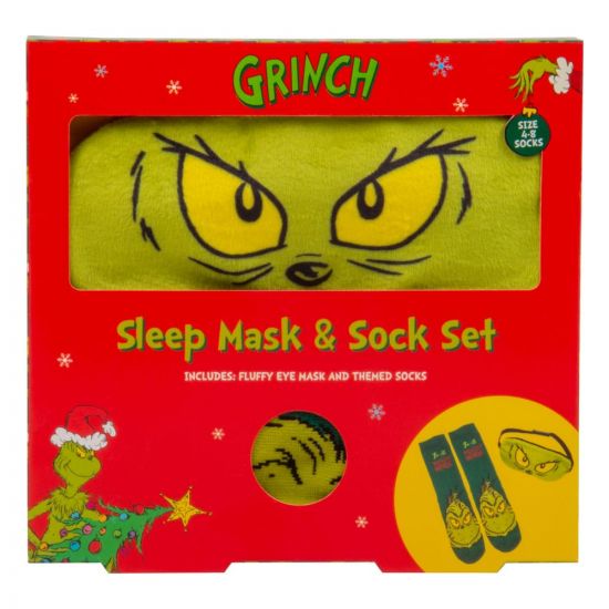 The Grinch ponožky & Sleep Mask Set - Kliknutím na obrázek zavřete