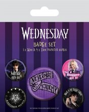 Wednesday Pin-Back Buttons 5-Pack Nevermore