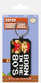 Super Mario Bros. gumový přívěsek na klíče Born in the 80's 6 cm