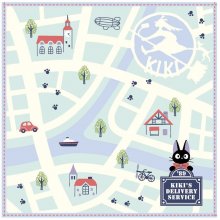Studio Ghibli Mini ručník Kiki's Delivery Service City Map 25 x