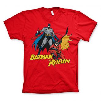 Červené pánské tričko Batman & Robin