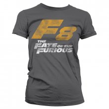 Fast & Furious Dámské tričko F8 Distressed Logo Šedé