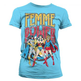 DC Comics ladies t-shirt Femme Power Tyrkysové