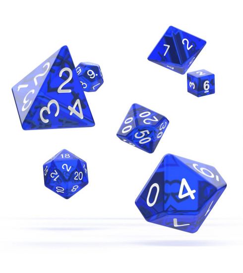 Oakie Doakie Dice RPG Set Translucent - Blue (7) - Kliknutím na obrázek zavřete