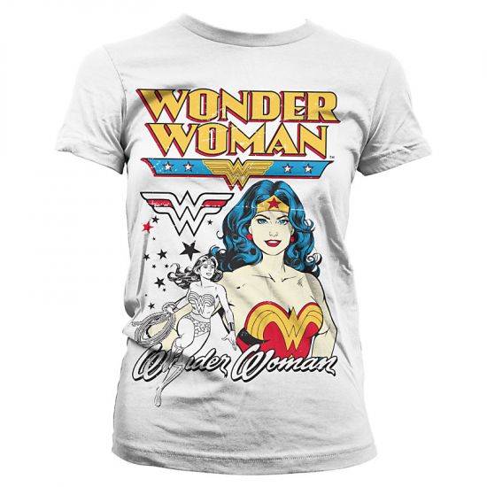 Wonder Woman Posing Dámské tričko bílé - Kliknutím na obrázek zavřete