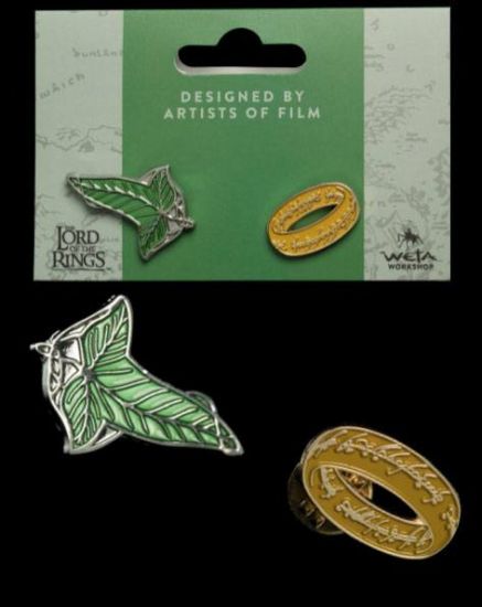Lord of the Rings Collectors Pins 2-Pack Elfen Leaf & One Ring - Kliknutím na obrázek zavřete