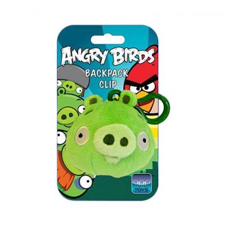 Angry Birds plyšový přívěšek na klíče Green Pig 6 cm