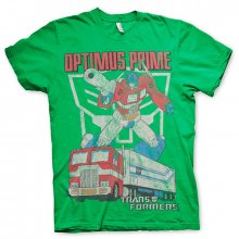 Transformers pánské tričko Optimus Prime Distressed Zelené