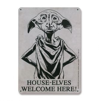 Harry Potter kovová tabulka House-Elves 15 x 21 cm