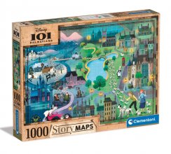 Disney Story Maps skládací puzzle 101 Dalmations (1000 pieces)