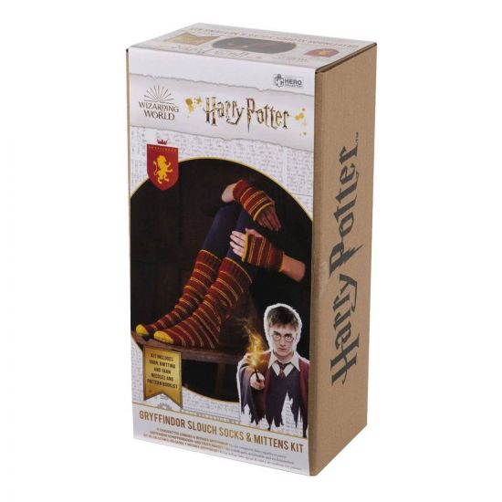Harry Potter Knitting Kit Slouch ponožky and Mittens Gryffindor - Kliknutím na obrázek zavřete