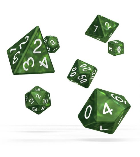 Oakie Doakie Dice RPG Set Marble - Green (7) - Kliknutím na obrázek zavřete