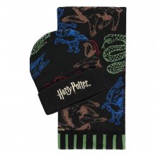Harry Potter pletená čepice & šála Set Bradavice Houses Colored