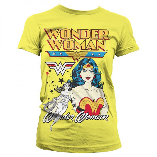 Wonder Woman Posing Dámské tričko žluté - Kliknutím na obrázek zavřete