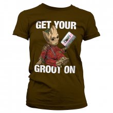 Guardians Of The Galaxy dámské tričko Groot On hnědé