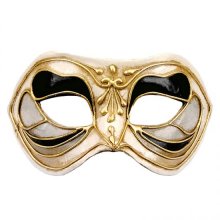 Karnevalová maska Colombina Monica Nero Bianco