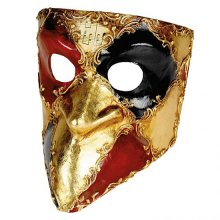 Originální benátská maska Bauta Scacci Colore Musica