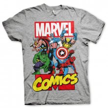 Marvel šedé pánské tričko Comics Heroes