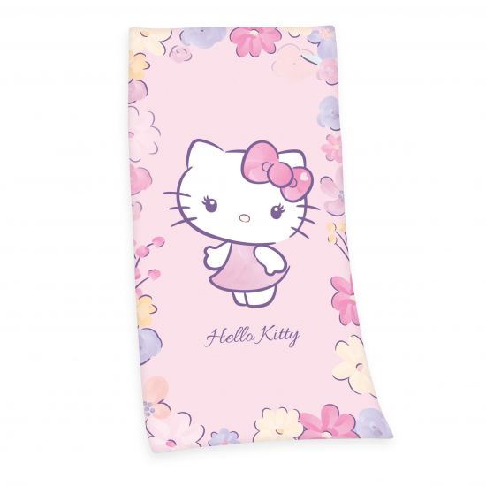 Hello Kitty Velour ručník Hello Kitty 75 x 150 cm - Kliknutím na obrázek zavřete