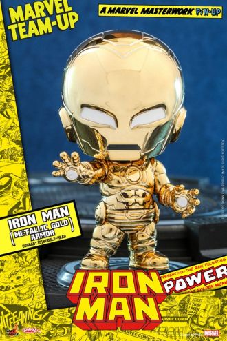 Marvel Comics Cosbaby (S) mini figurka Iron Man (Metallic Gold A