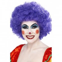 Paruka Afro Crazy klaun fialová