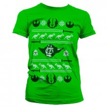 Star Wars zelené dámské tričko Yodas X-Mas Knit