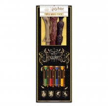 Harry Potter Triple Wand Pen Pack Colourful Crest Case (6)