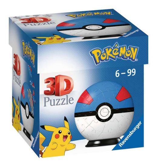 Pokémon 3D Puzzle Pokéballs: Great Ball (54 pieces) - Kliknutím na obrázek zavřete