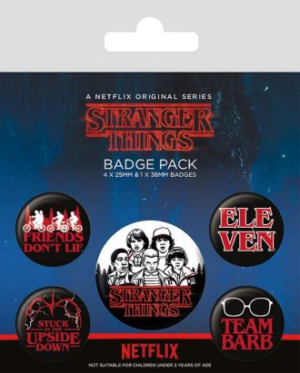 Stranger Things sada odznaků 5-Pack Characters