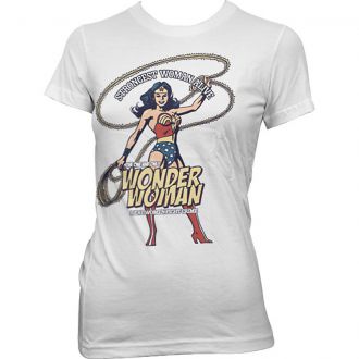 Wonder Woman ladies t-shirt Strongest Woman Alive white