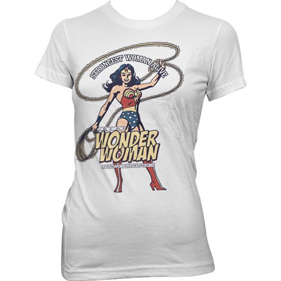 Bílé Dámské tričko Wonder Woman Strongest Woman Alive - Kliknutím na obrázek zavřete
