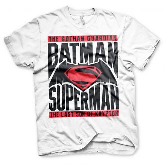 Batman vs Superman bílé pánské tričko velikost L