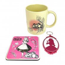Disney Mug, podtácky and Přívěsek na klíče Set Alice in Wonderla