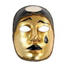 Volto benátská maska Pierrot normale oro