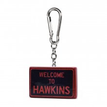 Stranger Things 3D gumový přívěsek na klíče Hawkins Sign 6 cm