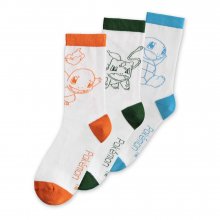 Pokemon ponožky 3-Pack Charmander, Bulbasaur, Squirtle 43-46