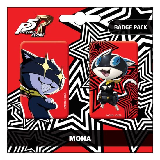Persona 5 Royal sada odznaků 2-Pack Mona / Morgana - Kliknutím na obrázek zavřete