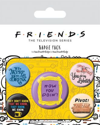 Friends sada odznaků 5-Pack Quotes