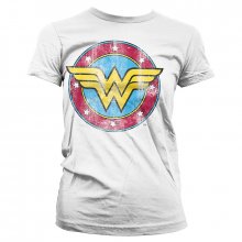 Wonder Woman ladies t-shirt Distressed Logo white