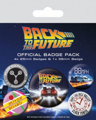 Back to the Future sada odznaků 5-Pack DeLorean