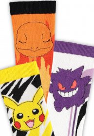 Pokémon ponožky 3-Pack Pikachu, Charmander, Gengar 43-46