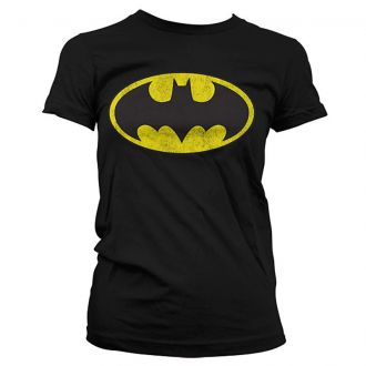 Černé dámské tričko Batman Distressed Logo