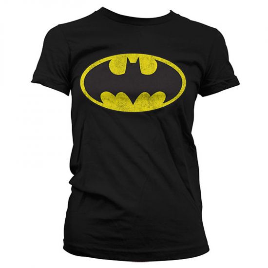 Černé dámské tričko Batman Distressed Logo - Kliknutím na obrázek zavřete