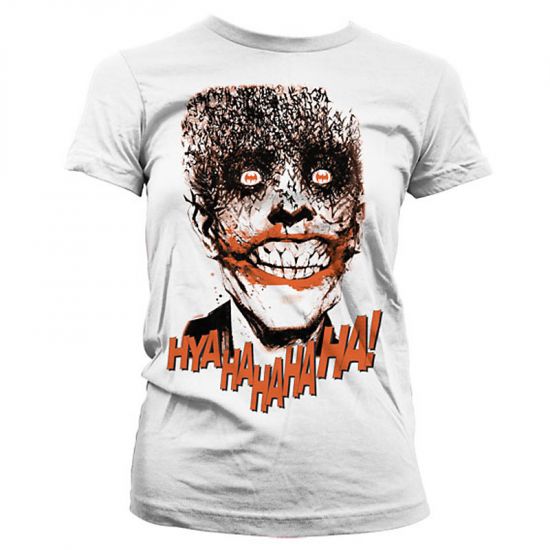 Batman bílé dámské tričko The Joker HyaHaHaHa - Kliknutím na obrázek zavřete