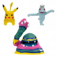Pokémon Battle Figure Set 3-Pack Machop, Pikachu #1, Alolan Muk